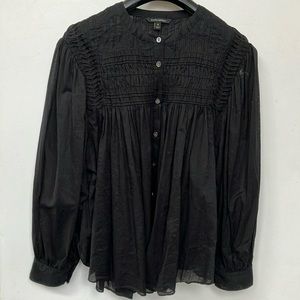 Super feminine, Gauzy 100% cotton swing style peasant blouse.